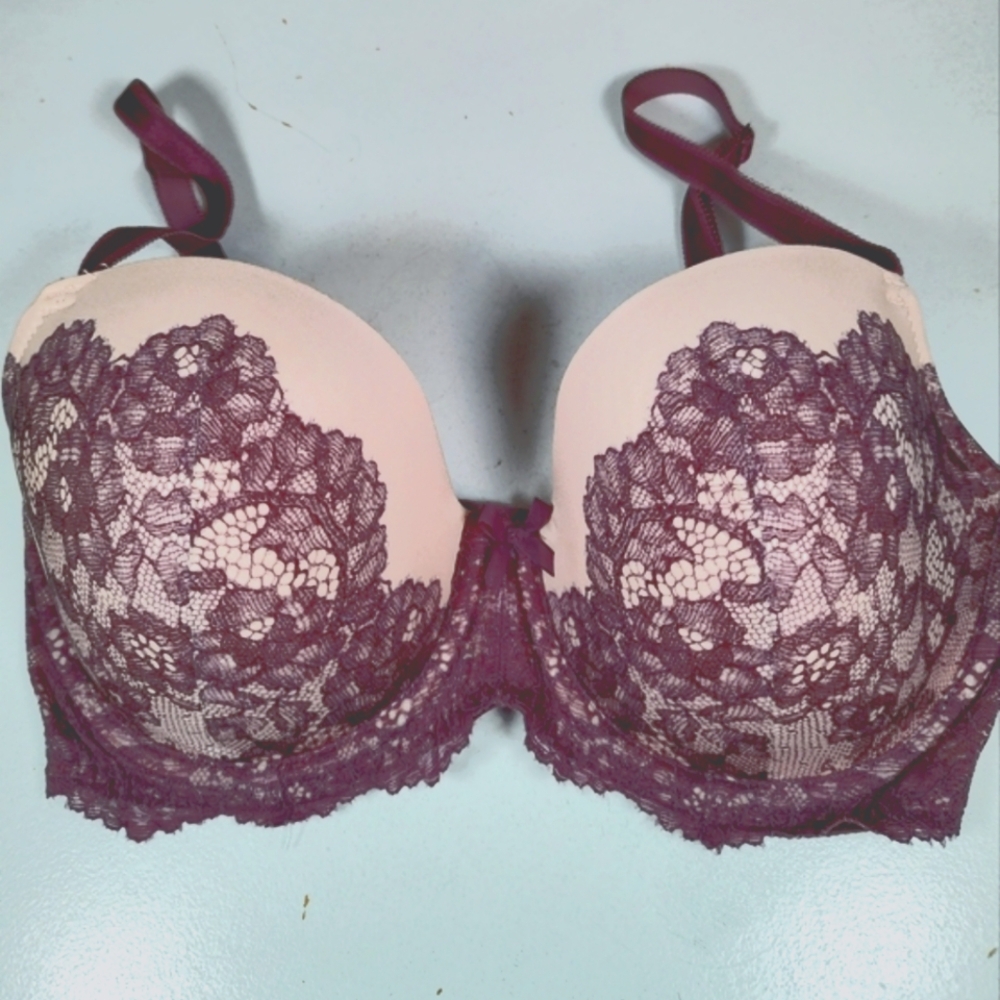 Victoria Secret  Dream Angel Adjustable Pink and Purple Lace Bra
